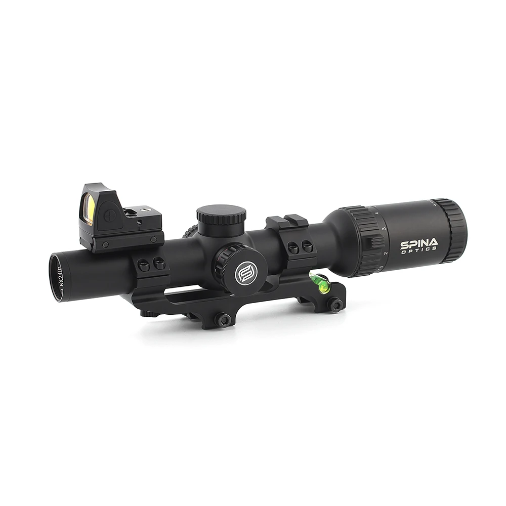 Sight e Dupla Spina Optical Scope Compact Rmr Red Dot qd Monta Vermelho Verde Iluminado Caça Riflescope 1-6x24 ir 4 red dot sight e dupla qd scope