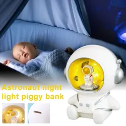 Lampe de nuit astronaute créative, tirelire pour enfants, décoration de bureau, jouets cadeaux 
