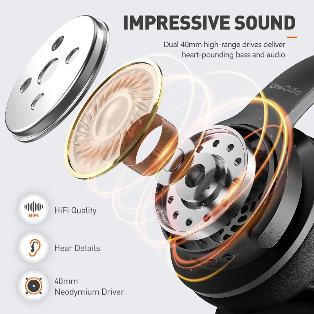 Oneodio A30 ANC Bluetooth Headphones 5 0 Active Noise Cancelling Wireless Headset HiFi Stereo Earphone with CVC8 0 Mic For Phone