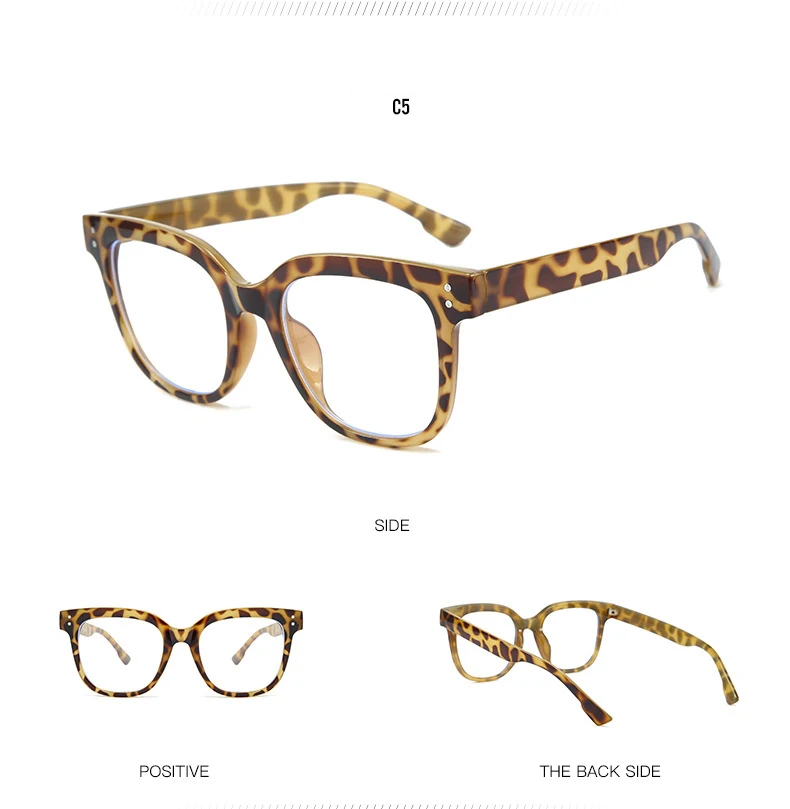 WHO CUTIE Anti Blue Light Blocking Computer Glasses Women Men Brand Design Rivet Square Frame Optical Lens Eyeglasses S131