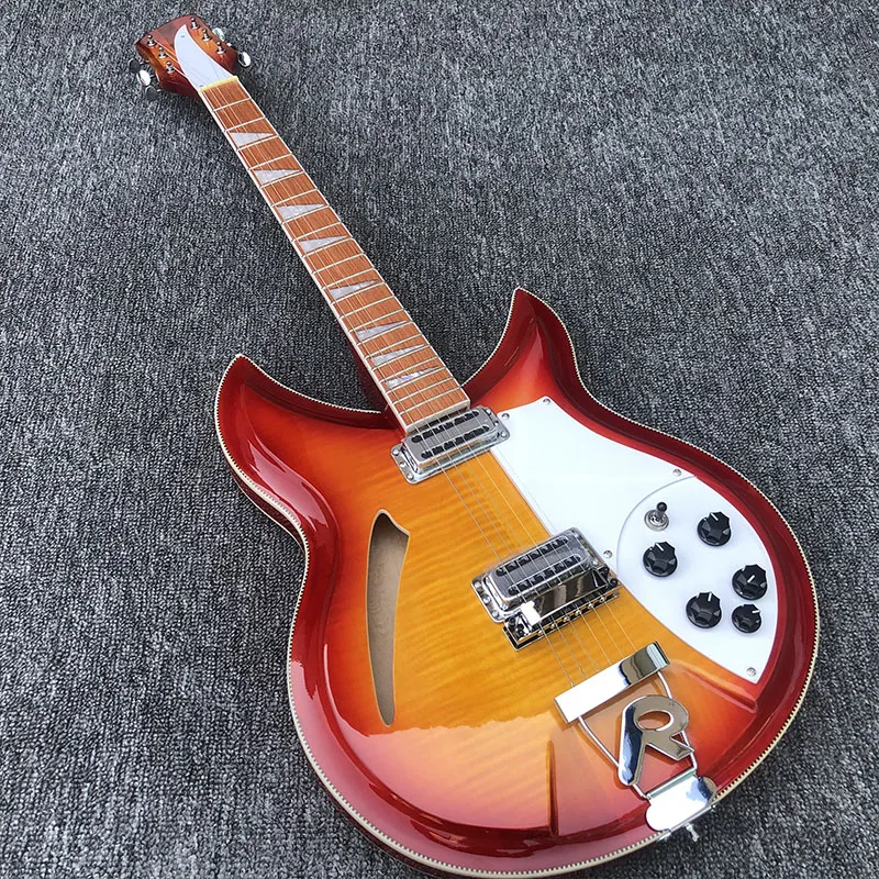 

High quality 6 String Electric Guitar, Ricken 381Electric Guitar, Before and after with Flamed Maple Top free shipping