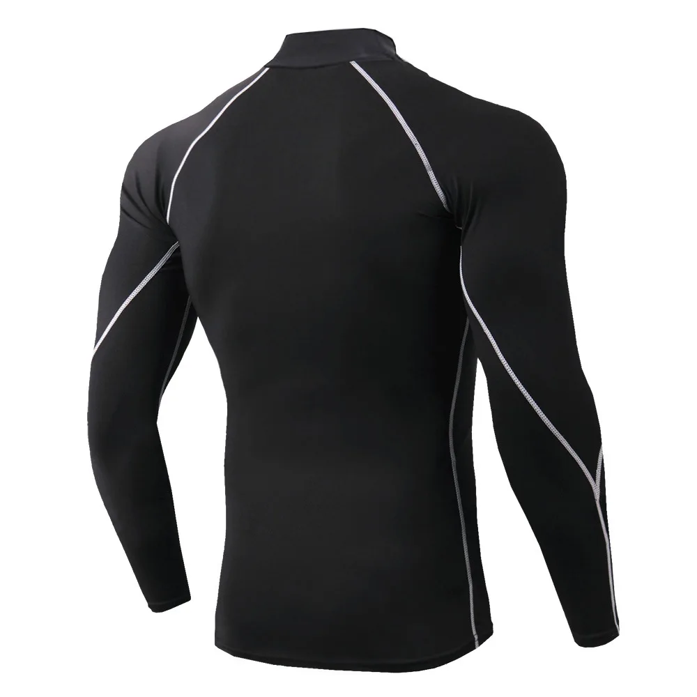 Спортивная рубашка для бега, термобелье, мужская длинная Осенняя зимняя водолазка, теплая Толстая Мужская футболка для тренировок