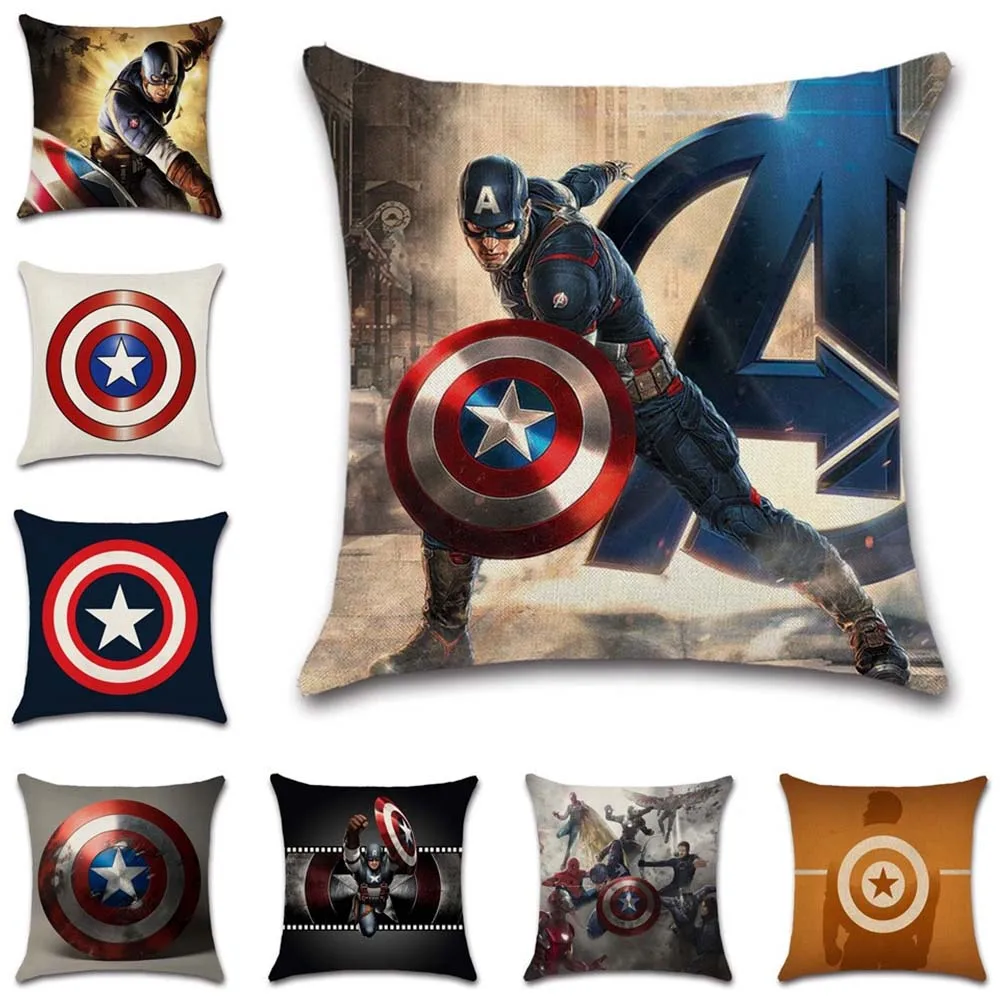 

Superhero captain Shield and Thor's Hammer Cushion Cover decorative Home sofa chair car seat friend bedroom kids gift pillowcase