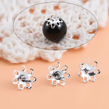 

10pcsS925 sterling silver silver jewelry accessories, receptacle suspension needle, flower cap tray needle, handmade DIY acces