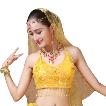 

Sequins Indian Belly Dancing Tassel Bra Underwear Tops Belly Dancing Party Dancer Costumes Stage Wear