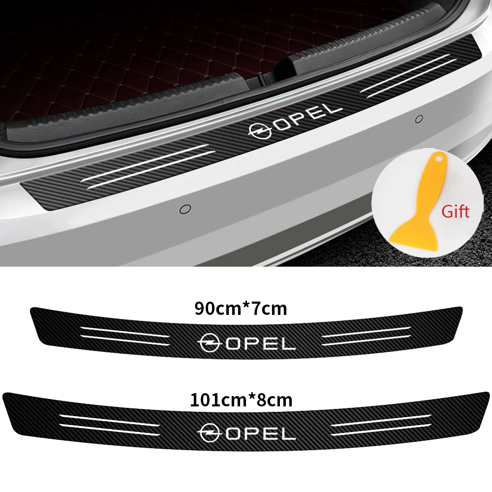 

Car-Styling Carbon Fiber Tail Trunk Rear Bumper Load Edge Protector Sticker Decal for Opel OPC Astra Insignia Corsa Mokka Vectra