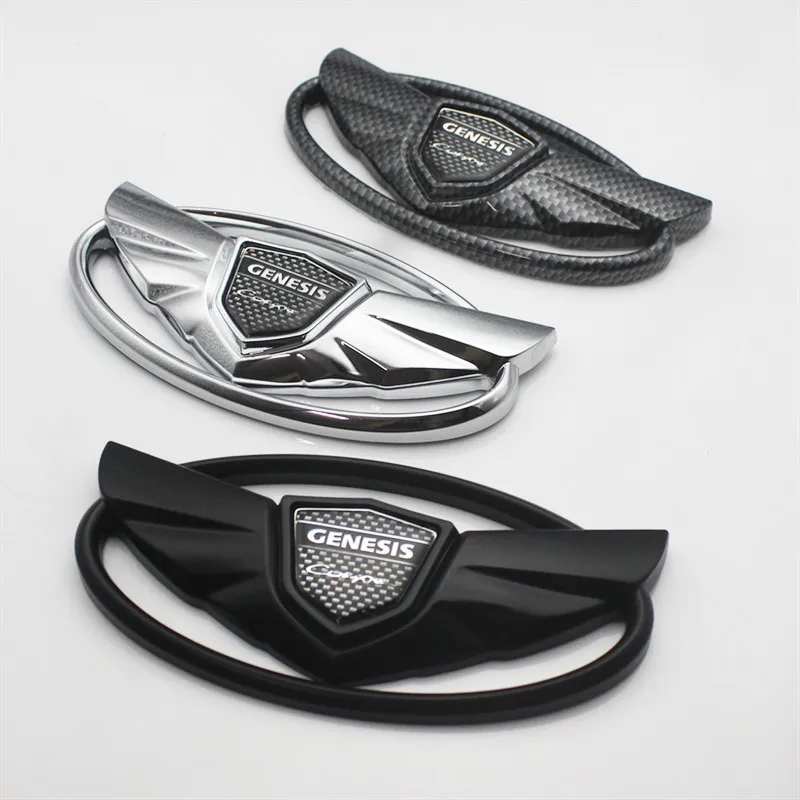 7 шт./компл. 3D значок эмблемы передние+ задние+ рулевые колеса для 2010- GENESIS COUPE аксессуары для стайлинга автомобилей хромированная эмблема