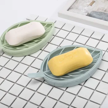 

YEZI Leaf shape soap holder Non slip soap box Toilet shower tray draining rack bathroom gadgets soap dish soap tray holder