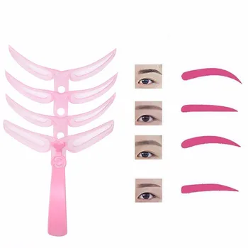 

4PCS/Set Eyebrow Card Durable Hand-held Modified Eyebrow Thrush Mold Easy Operate And Reusable Eyebrow Stencils Shaping Stencils