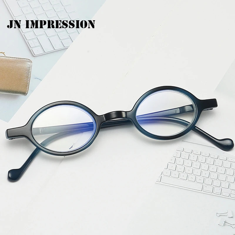 Портативные модные очки, круглый ультра-светильник, удобные, анти усталость, очки для чтения, ретро, анти-синие очки по рецепту T18187