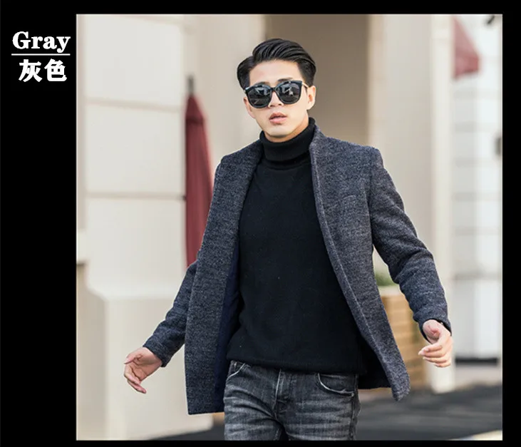 Reviews High-grade new style men's business casual colorfast comfortable fashion breathable soft keep-warm no-iron personality wool coat