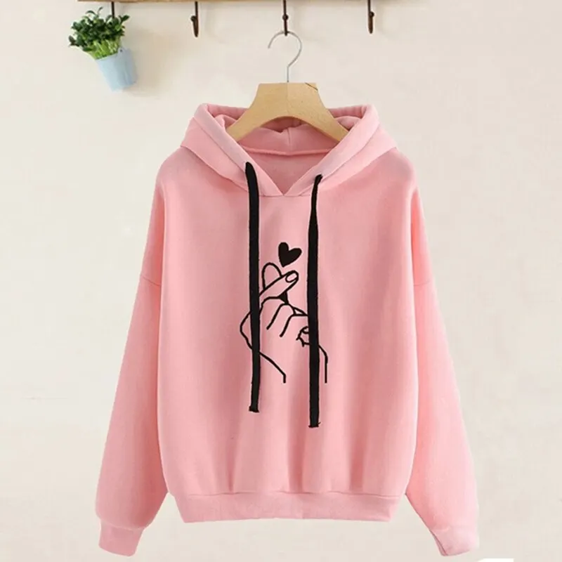 pink SFIT Женская Повседневная футболка сплошной цвет с длинными рукавами с капюшоном пуловер с капюшоном толстовки - Цвет: pink