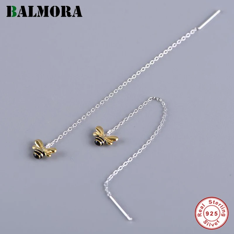 Женские винтажные серьги капельки BALMORA из настоящего серебра 925 пробы с золотыми