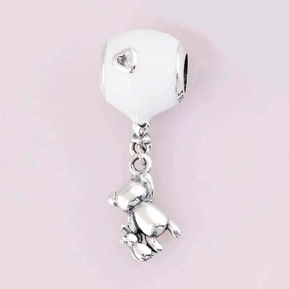 

925 Sterling Silver Pendant DIY Jewelry Bear Balloon Dangle Charm fit Pandora Bracelet Bangle Lady Gift