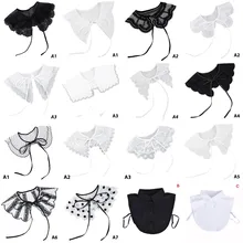 Black White Lace Fake Collar Cloud Shoulder False Doll Collar Shirt Detachable Collar Necklace Shawl Women Clothes Accessories