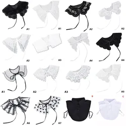 Black White Lace Fake Collar Cloud Shoulder False Doll Collar Shirt Detachable Collar Necklace Shawl Women Clothes Accessories
