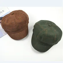 Унисекс Зима Ретро твид елочка Гэтсби кепки для мужчин шерстяной берет в стиле винтаж шляпа черный мужчин s дамы плоская панель Бейкер мальчик Newsboy# P