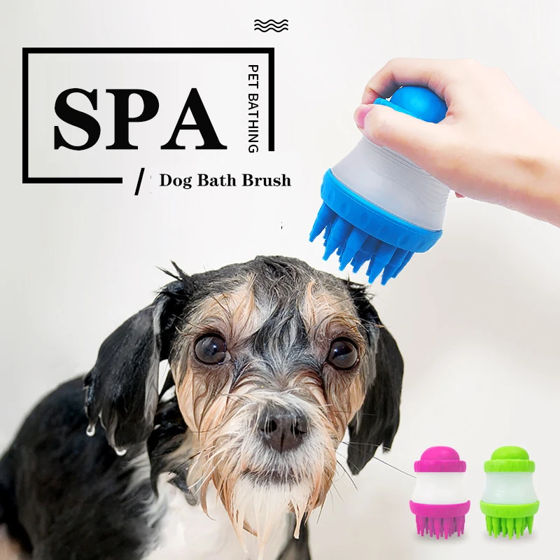 

Pet Bath Brush Comb Dog SPA Soft Silicon Hair Fur Grooming Massaging Massage Pet Shower Dog Brush Hair Remove Pet Supplier