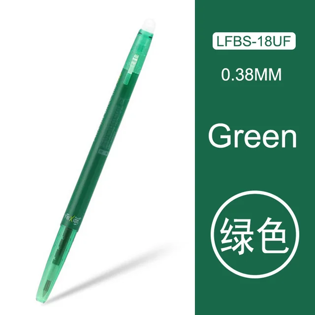 Pilot Frixion шариковая тонкая гелевая ручка 0,38 мм 6 шт./лот 20 цветов доступны черный/синий/красный/зеленый/фиолетовый/принадлежности для письма LFBS-18UF - Цвет: Green