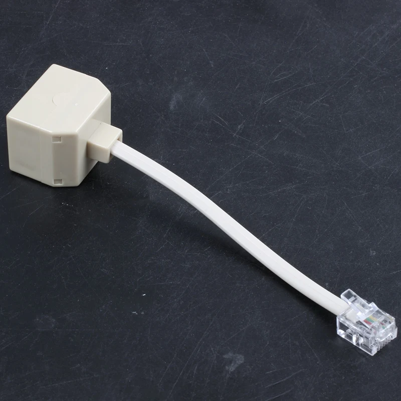Telephone RJ11 Male Line to Double RJ11 Female Jack Filter Splitter