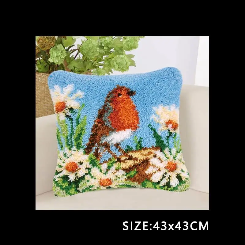 Синий Diy Smyrna Knooppakket Сделай Сам Borduurpakket Kussen вышивка посылка Подушка Klink Haak Kleed Bloemen защелка крюк наборы AA - Цвет: Синий