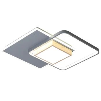 

Simple LED Dimmable Ceiling Lamp Nordic Modern Creative Grey Square Bedroom Study Iron Art Ceiling Mounted Lights New Arrival