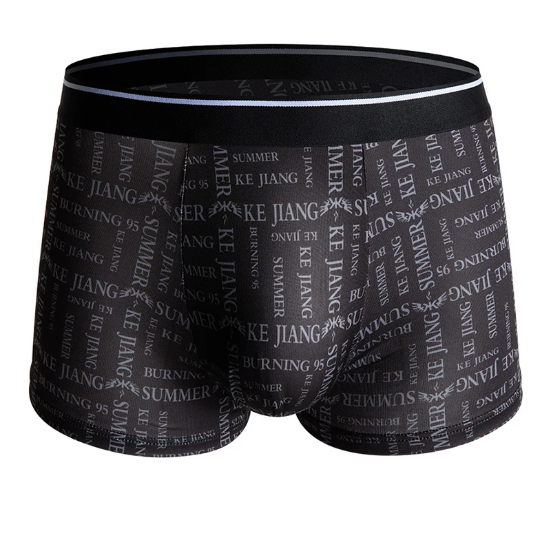 4 Pcs/Lot Men's Boxer Briefs Ice Silk Fiber Soft Comfortable Breathable Trendy Fashion Men Underwear