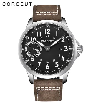 

Corgeut Mechanical Watch Men 17 Jewels Seagull 6497 Hand Winding Mechanical Watches Luminous Men Watches