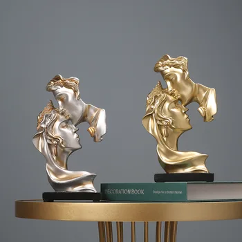 

Nordic Creative Ornaments Modern Minimalist Style Character Sculpture Crafts Couple Kiss Wedding Gifts Gifts