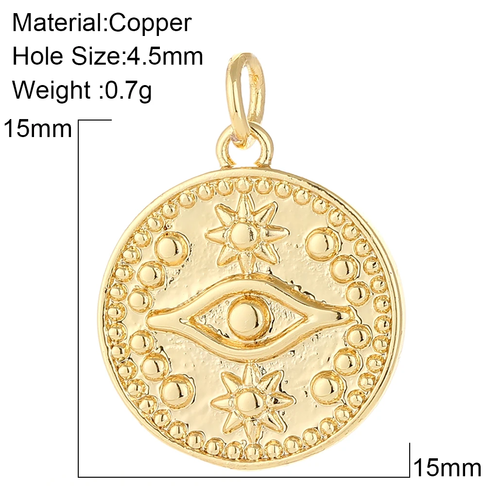 Turkish Evil Blue Eye Amulet Charms for Jewelry Making Supplies Gold Lock Charm Diy Pendant Designer Coin Necklace Bracelet CZ