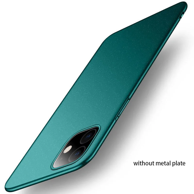 Для iPhone 11 Pro чехол матовый, в стиле AI Xuan iPhone 11 металлический пластиковый магнитный автомобильный держатель Крышка для iPhone 11 Pro Max - Цвет: normal green