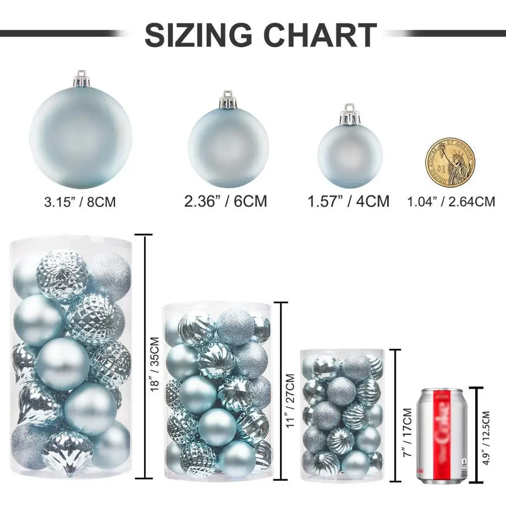 4 cm Christmas ball 20 colors plastic balls 34 pieces a box Christmas tree decorations 2020 New Year festival party decorations