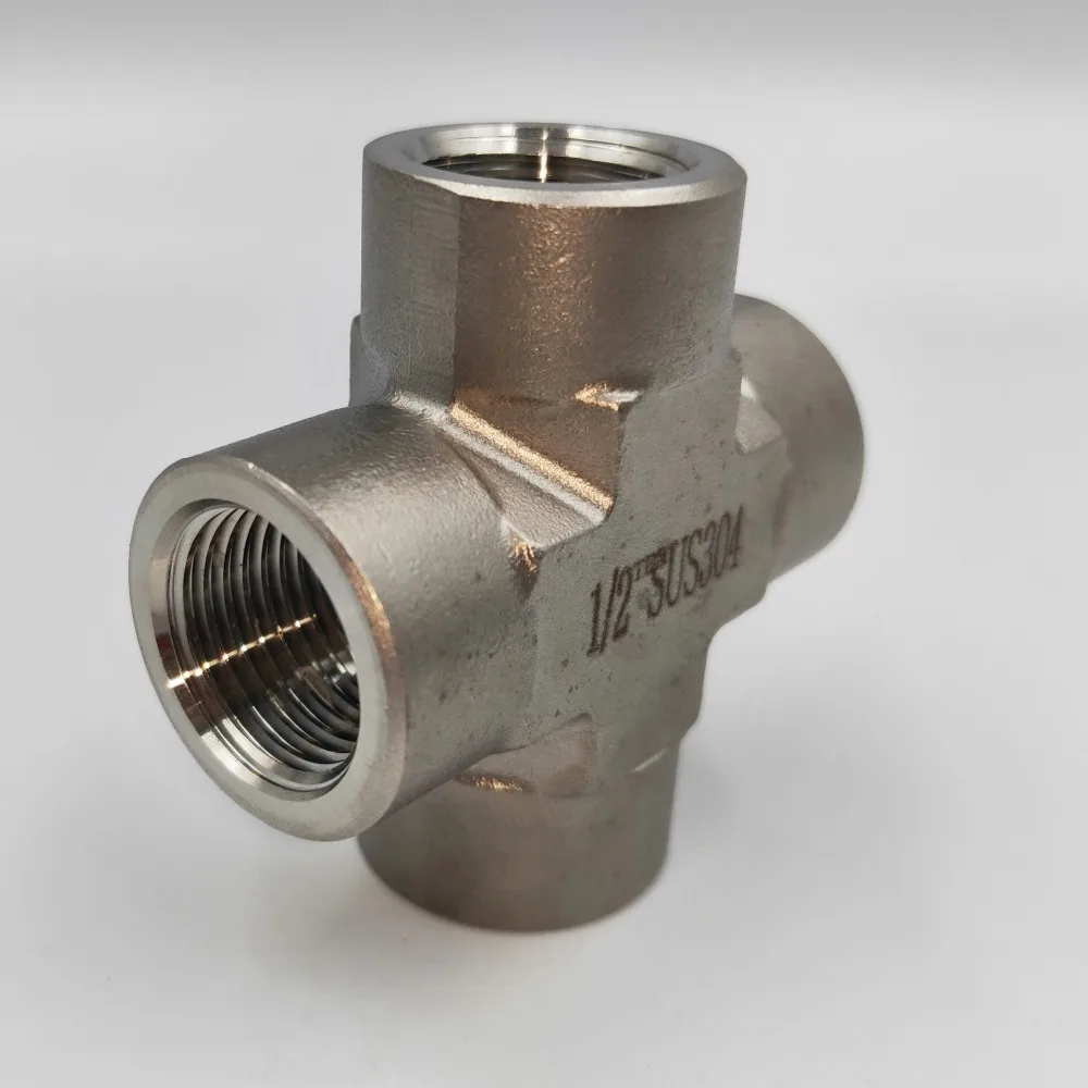 304 Крест из нержавеющей стали 3000psi, внутренняя резьба BSPT, 1/" 1/4" 3/" 1/2" 3/" 1"-фитинги для труб