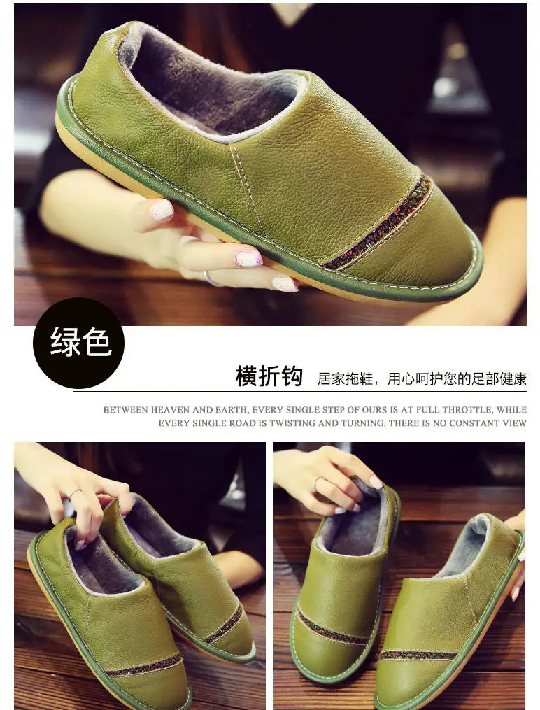 Genuine leather shoes for men home slippers flat natural rubber slippers male High quality unisex fur shoes chaussures hommes