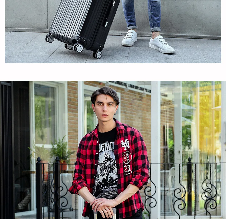 Factory Direct Selling Wholesale Universal Wheel with Hook Draw-bar Luggage Mute Wear-Resistant Aluminium Alloy Password Luggage