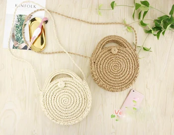 

Straw Crossbody Bags for Women Summer Round Purses and Handbags Ladies Rattan Beach Shoulder Bag Girls Hand Bags Tote