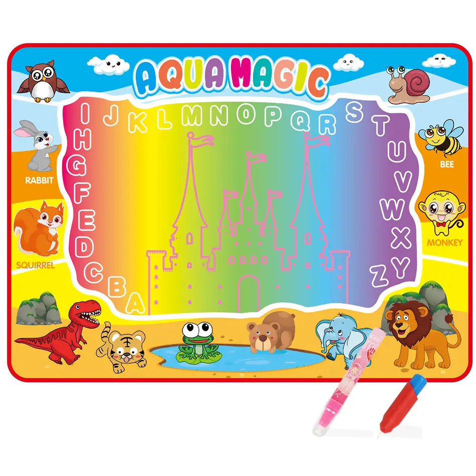 

Big Size Coloring animal Water Drawing Mat Painting Writing Aquatic Mat 110x78cm Doodle with 2 Magic Pen Toys For children