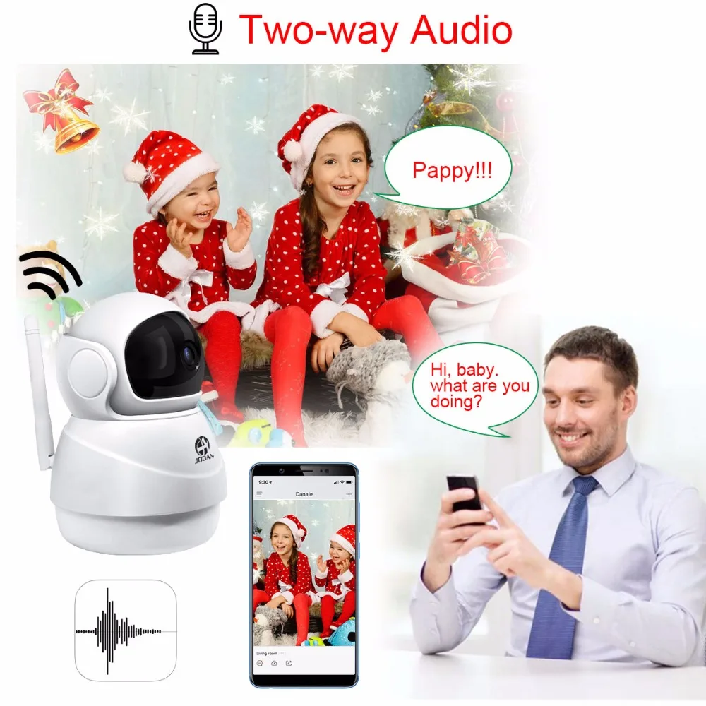 JOOAN Беспроводная камера wifi 1080P IP HD умная домашняя безопасности 10 м ночное видение