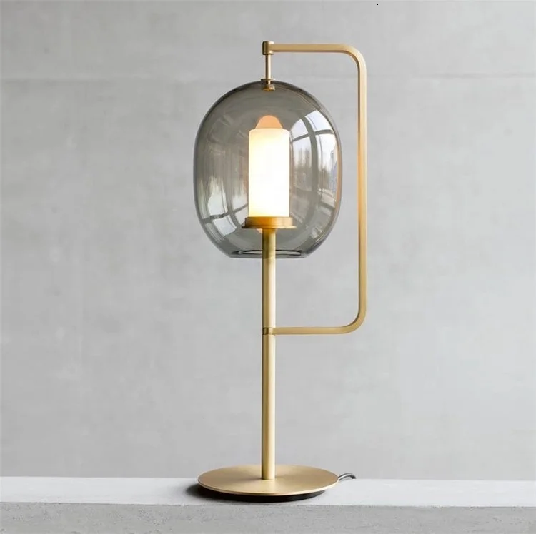 American Indoor Decoration Lighting Modern Industrial Antique Glass Ball Table Lamp For Reading Room Kitchen Dining Bar