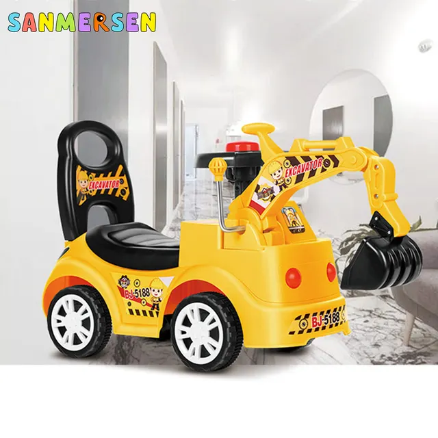 2020 Baby Balance Walker Car Large Excavator Baby Ride On Car Simulation Electric Excavator Toys Music Walker Scooter 4 Wheels 1
