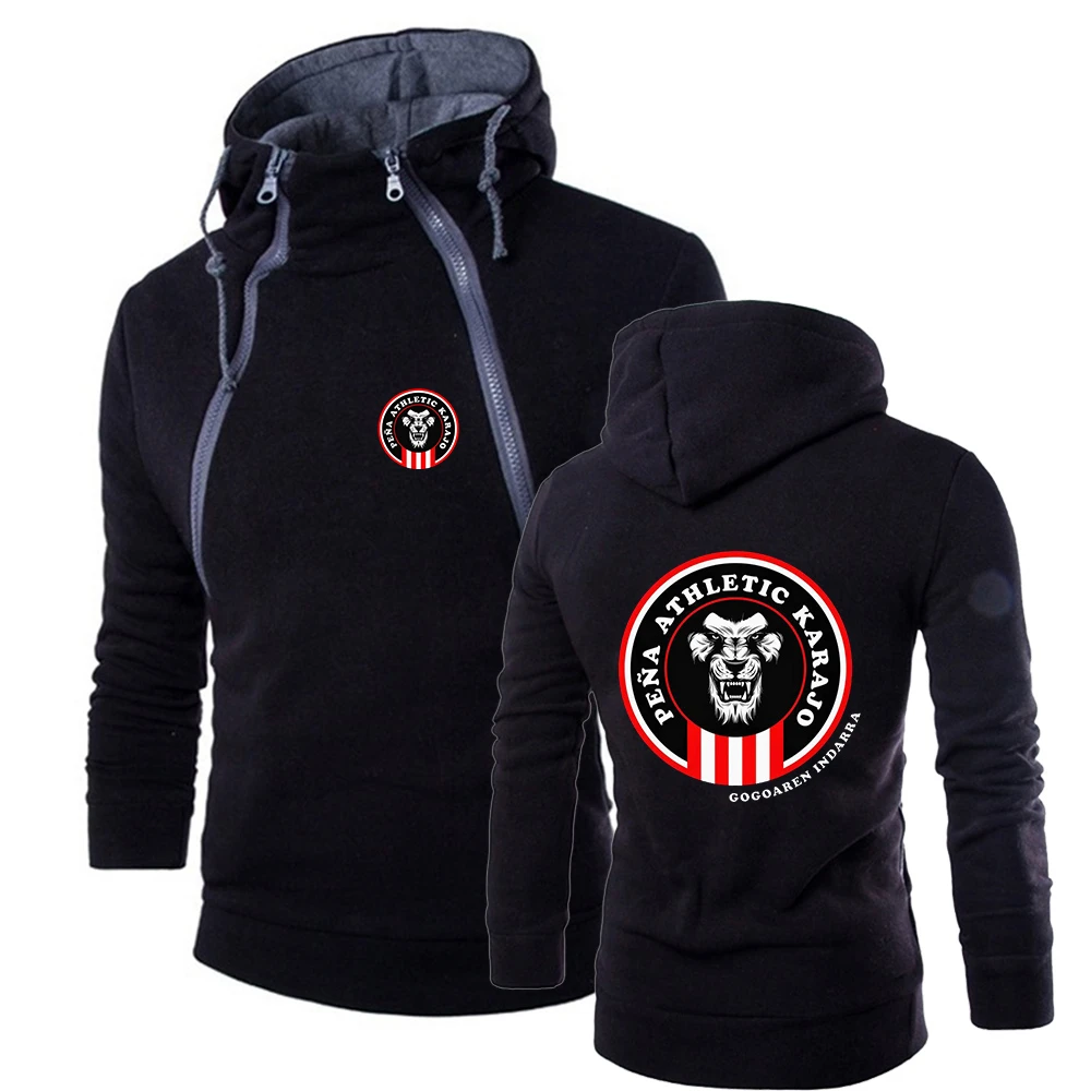 Sudadera con estampado de León Athletic Club de Bilbao para hombre, cárdigan sólido con doble cremallera, retales, Sudadera con de manga larga|Sudaderas con capucha sudaderas| - AliExpress