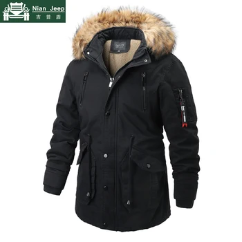 

New Winter Jacket Men Casual Mid-Long Thick Fur Hooded Parka Men Outwear Windbreaker Warm Mens Winter Jackets and Coats M-3XL