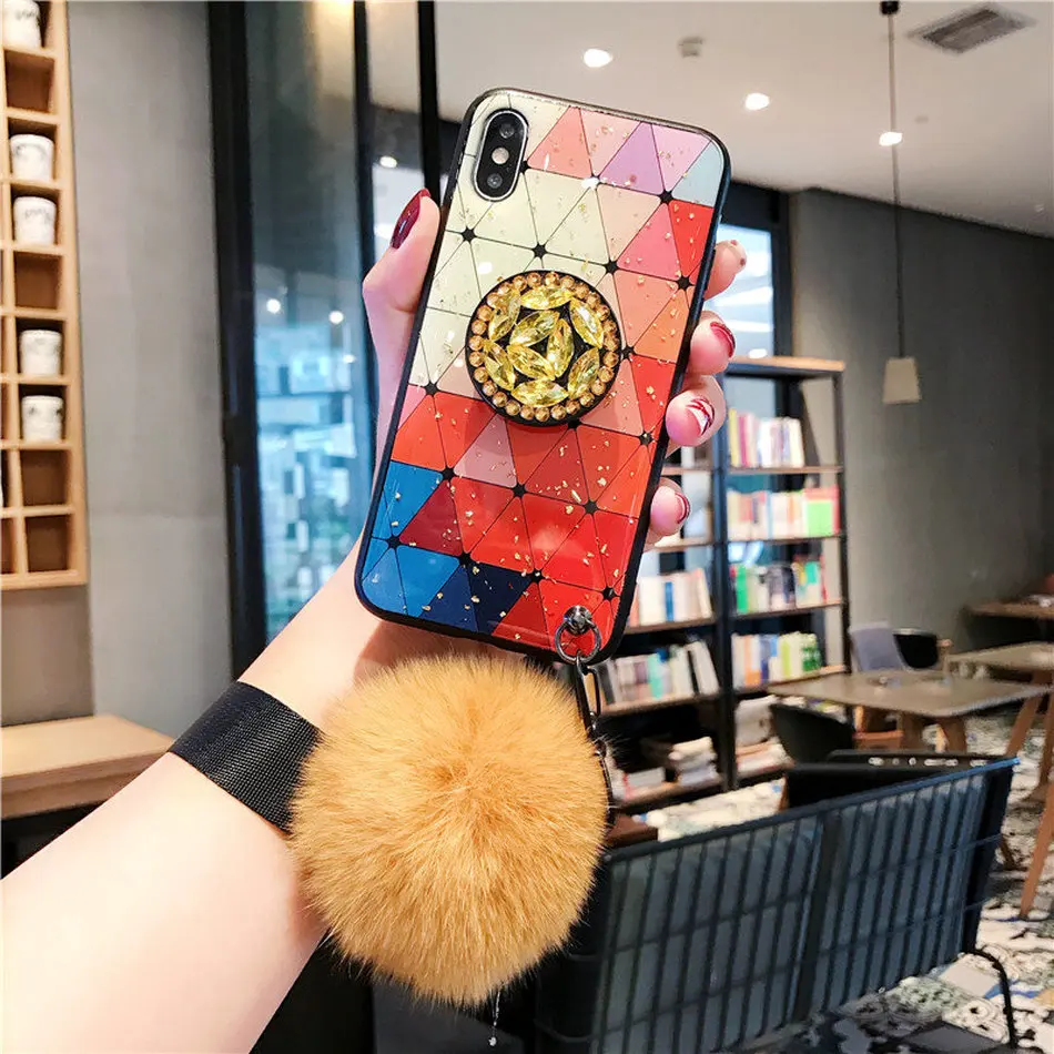 

Luxury Marble Phone Case For Samsung Note 10 Plus A50 Case Silicone Glitter Holder Cover For Samsung A70 M20 A20E S7 Edge Case