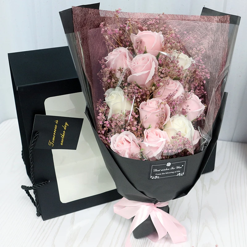 HVAYI 18 шт Искусственный Mariage мыло розы Букет Флорес растение для дня рождения