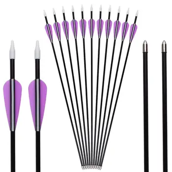 

12X 24" 26" Fiberglass Arrows Archery Target Shooting Practice Safety Recurve Bows Purple Suitable for Youth Kid Woman Beginner