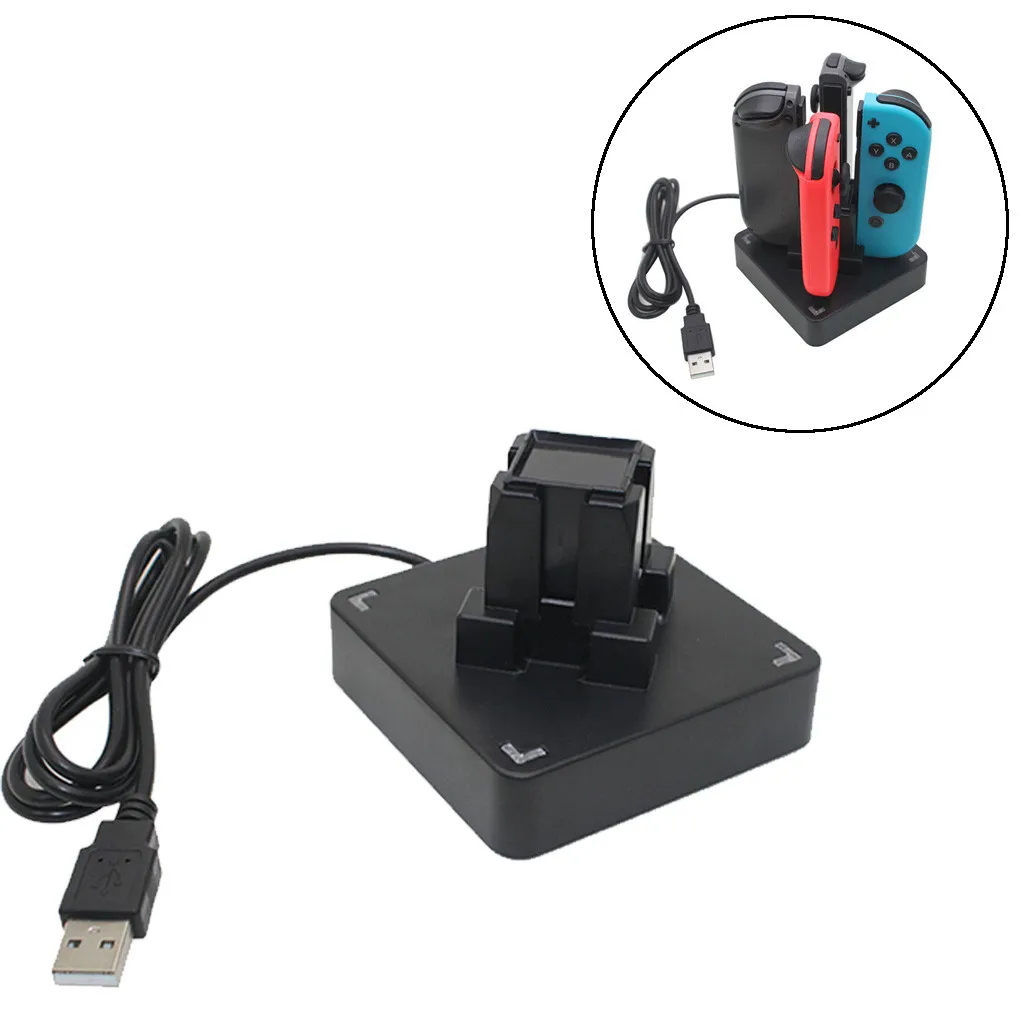 Зарядное устройство для док-станции с светодиодный индикацией для nintendo Switch Joy-Con двухцветный светодиодный для зарядки переключателя Joy-Con