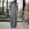 Women Winter Pullovers ZANZEA 2025 Stylish Hooded Hoodies Dress Casual Long Sleeve Maxi Vestidos Female Drawstring Robe Femme