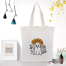 Детская одежда для Дня всех святых; Подарочная конфетная сумка большая сумка из плотной ткани с изготовленным на заказ логосом печати текста DIY хозяйственная сумка эко многоразовые переработанных сумки из натуральной кожи