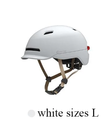 white L size Xiaomi Smart4u велосипедные смарт-шлемы для мужчин и женщин, защитный шлем, светодиодный светильник для горной дороги, самокат IPX4 водонепроницаемый - Цвет: white L size