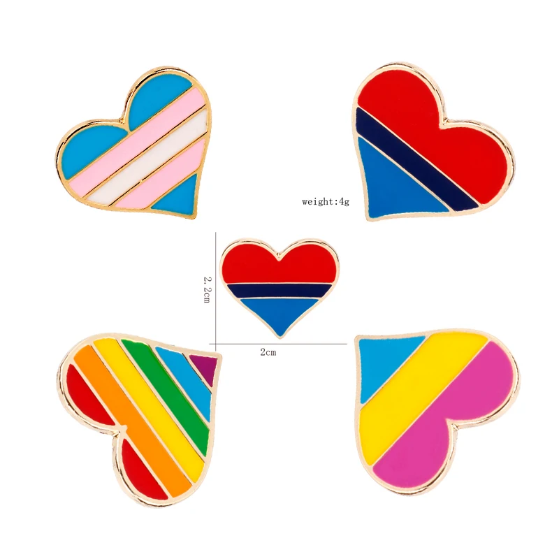 

Enamel Pins Rainbow Heart Shape Brooch Lovers Friends Badge Brooch Metal Lapel Pin Clothes Decoration